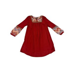TCEC Boho Aztec Mini Dress/ Tunic Red Sz Medium